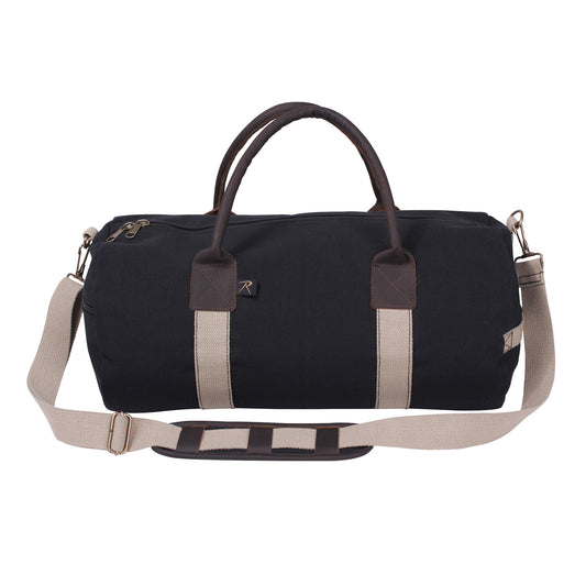 CANVAS & LEATHER GYM DUFFLE BAG