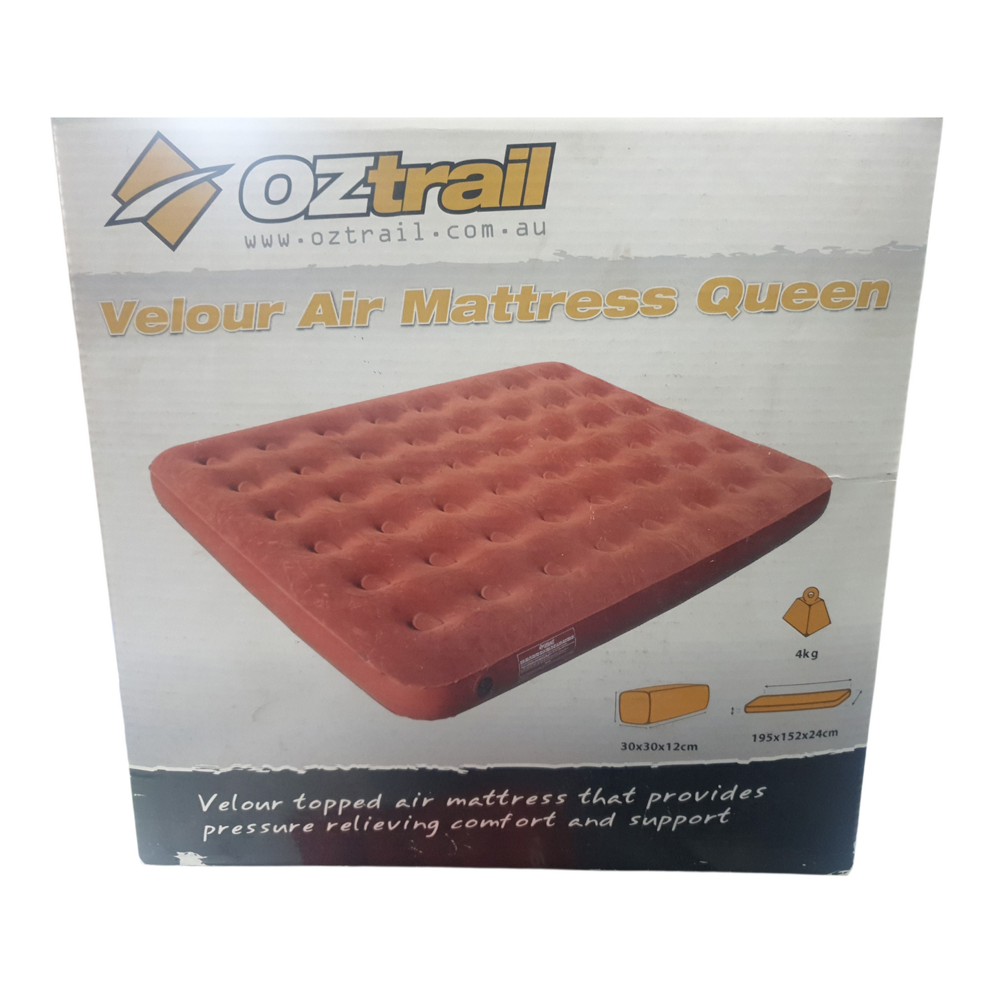 OZTRAIL VELOUR AIR MATTRESS QUEEN