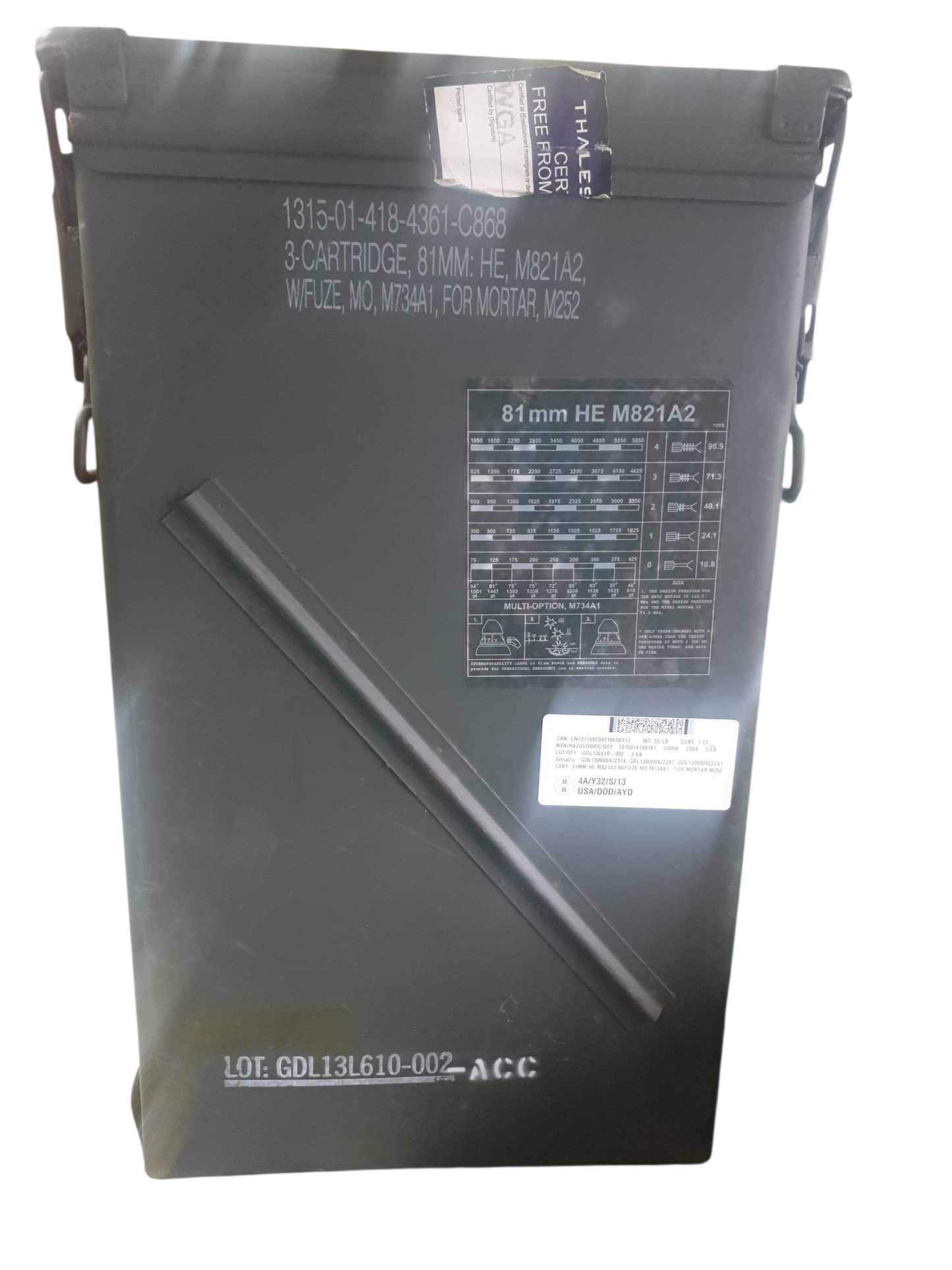 M821A2 3x81mm MORTAR AMMO BOX C868