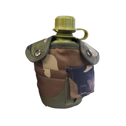 ARMY CANTEEN 1 LITRE W/WOODLAND COVER