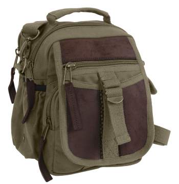 VINTAGE CANVAS & LEATHER TRAVEL SHOULDER BAG