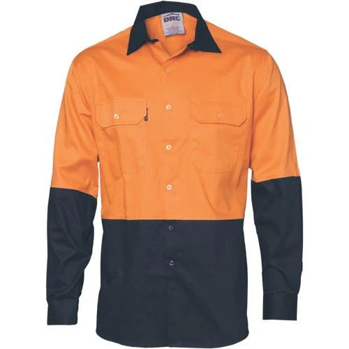 HiVis 2 Tone Cool-Breeze Cotton Shirt - Long Sleeve 3840