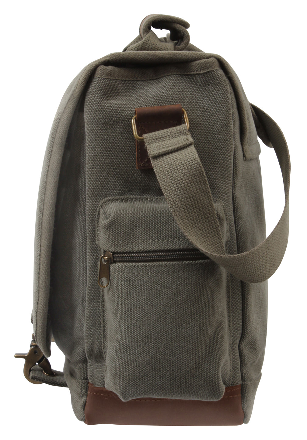 Vintage Canvas Pathfinder Laptop Bag With Leather Accents