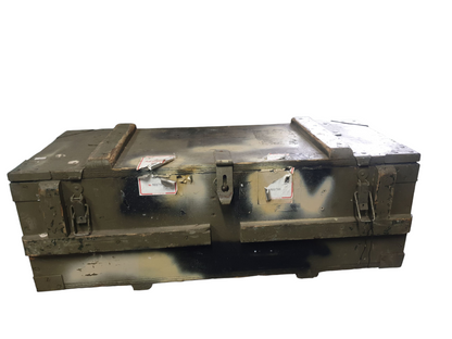 MILITARY WOODEN GUN CASE WITH INTERNAL HOLDERS